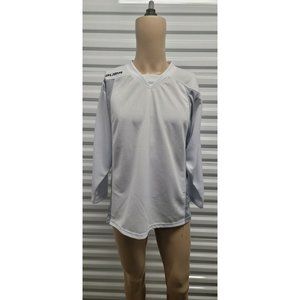 Bauer Team Youth White Gray Casual Comfort Long Sleeve Pullover Jersey Size XL